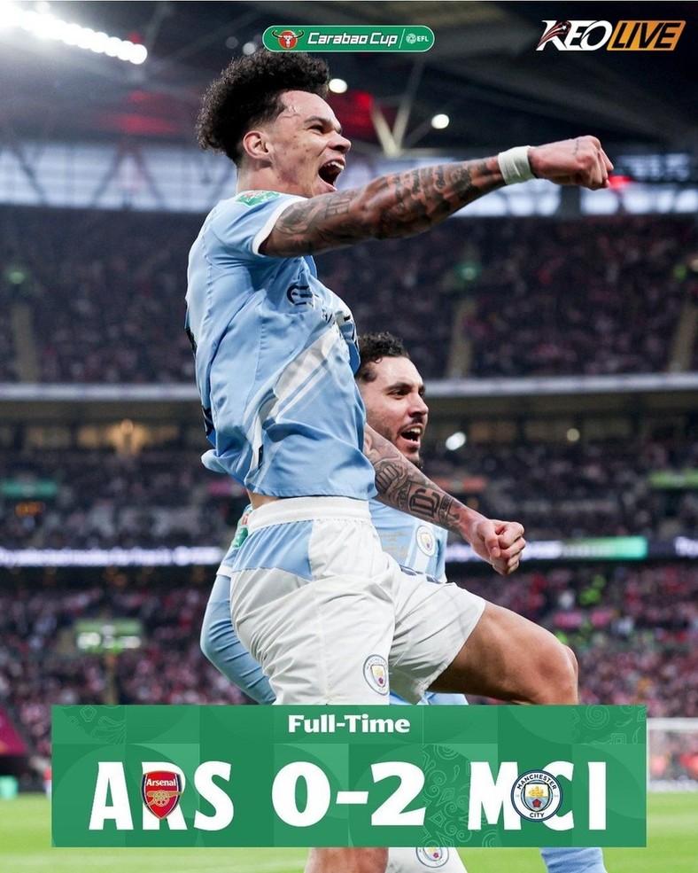 Arsenal 0-2 Man City | Keolive