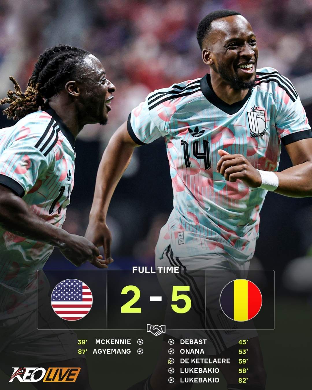 Mỹ 2-5 Bỉ | Keolive