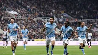 Hình ảnh cho bài Marmoush lập cú đúp, Man City ngược dòng hạ Newcastle vào tứ kết FA Cup