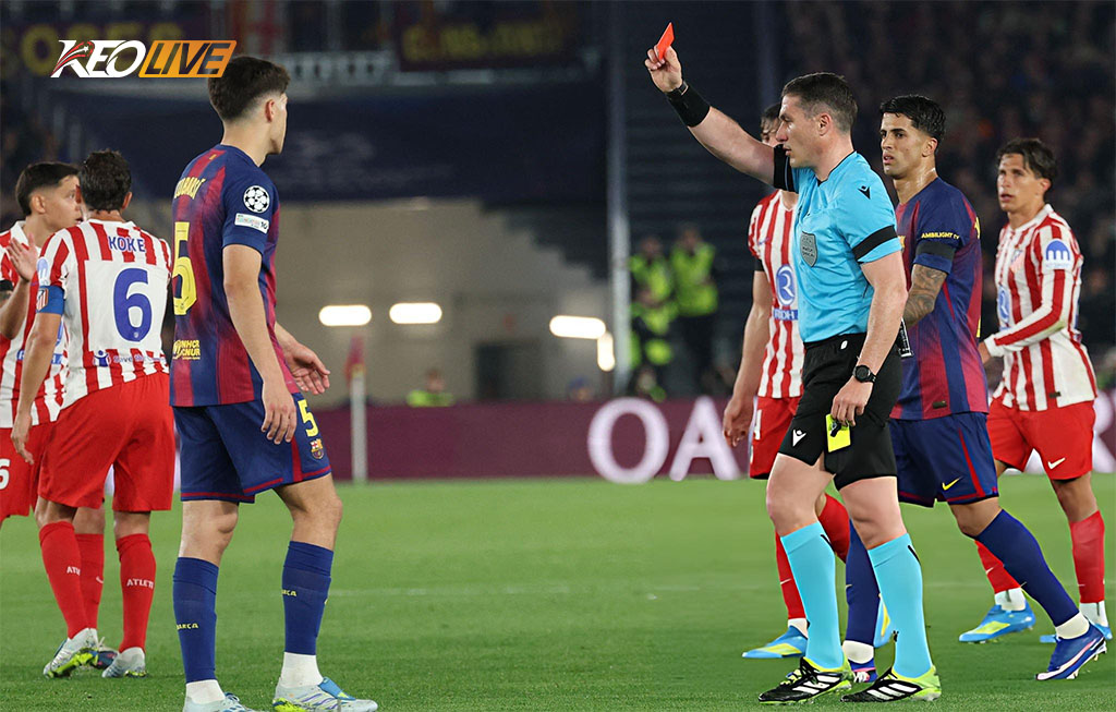 Thẻ đỏ của Cubarsi khiến trận đấu trôi tuột khỏi tay Barca | Keolive