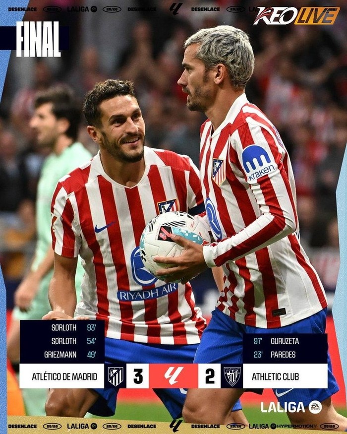 Atletico Madrid 3-2 Athletic Club | Keolive