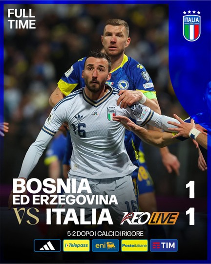 Bosnia&Herzegovina 1-1 Italy (Pen. 4-1) | Keolive