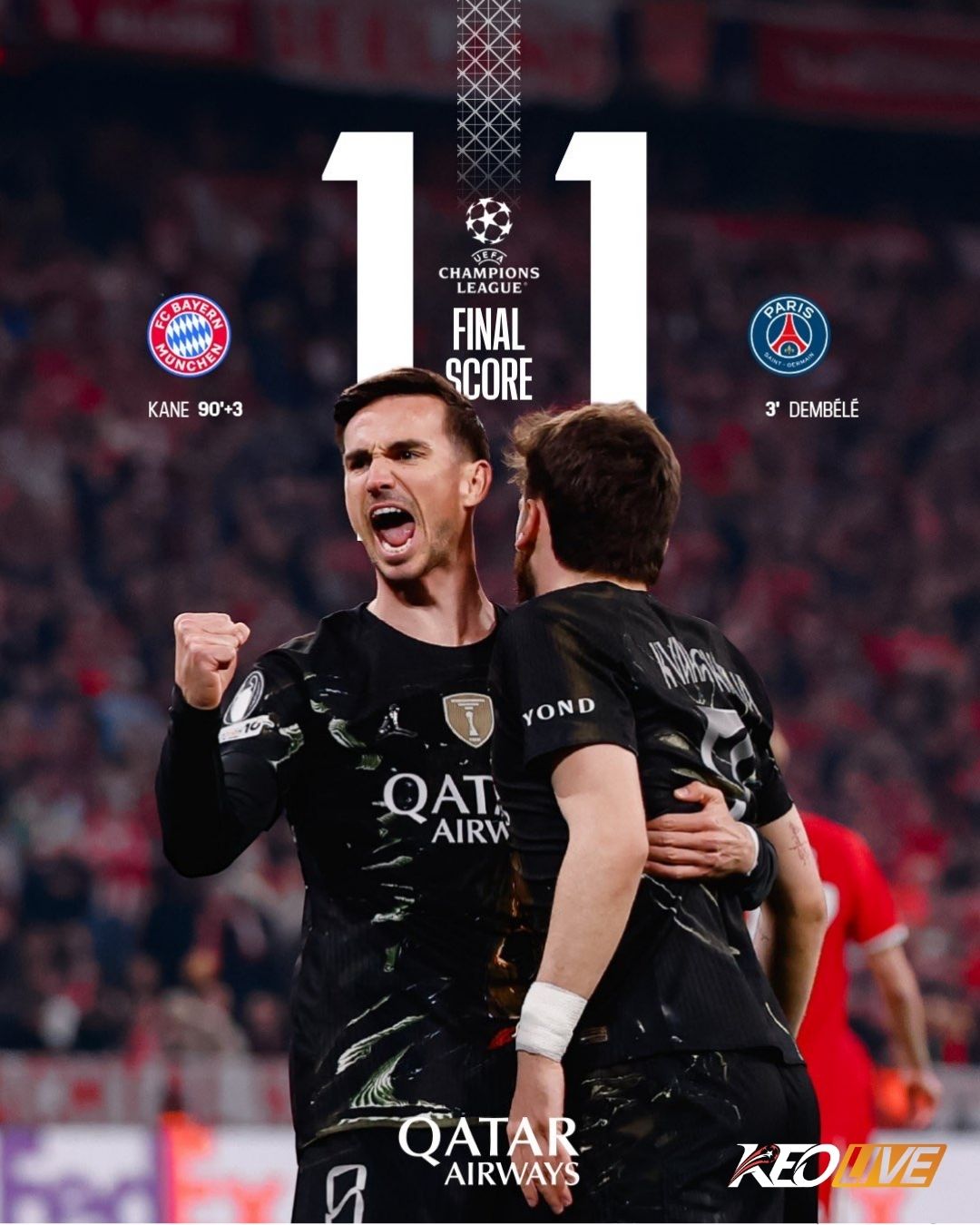 Bayern Munich 1-1 PSG (Agg. 5-6) | Keolive