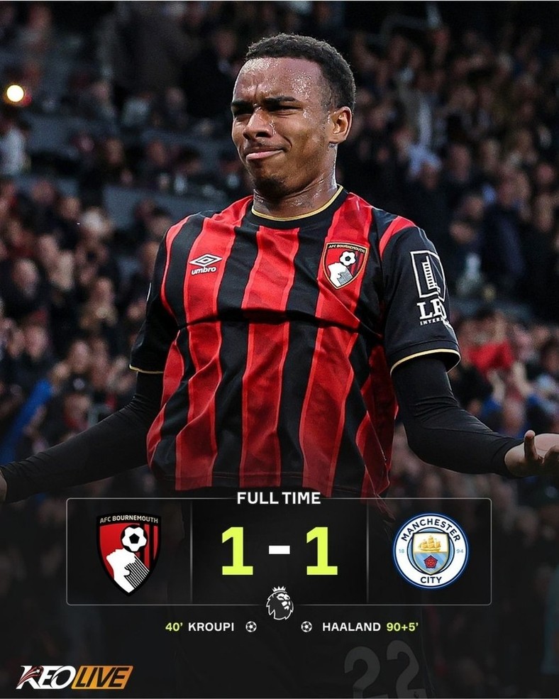 Bournemouth 1-1 Manchester City | Keolive