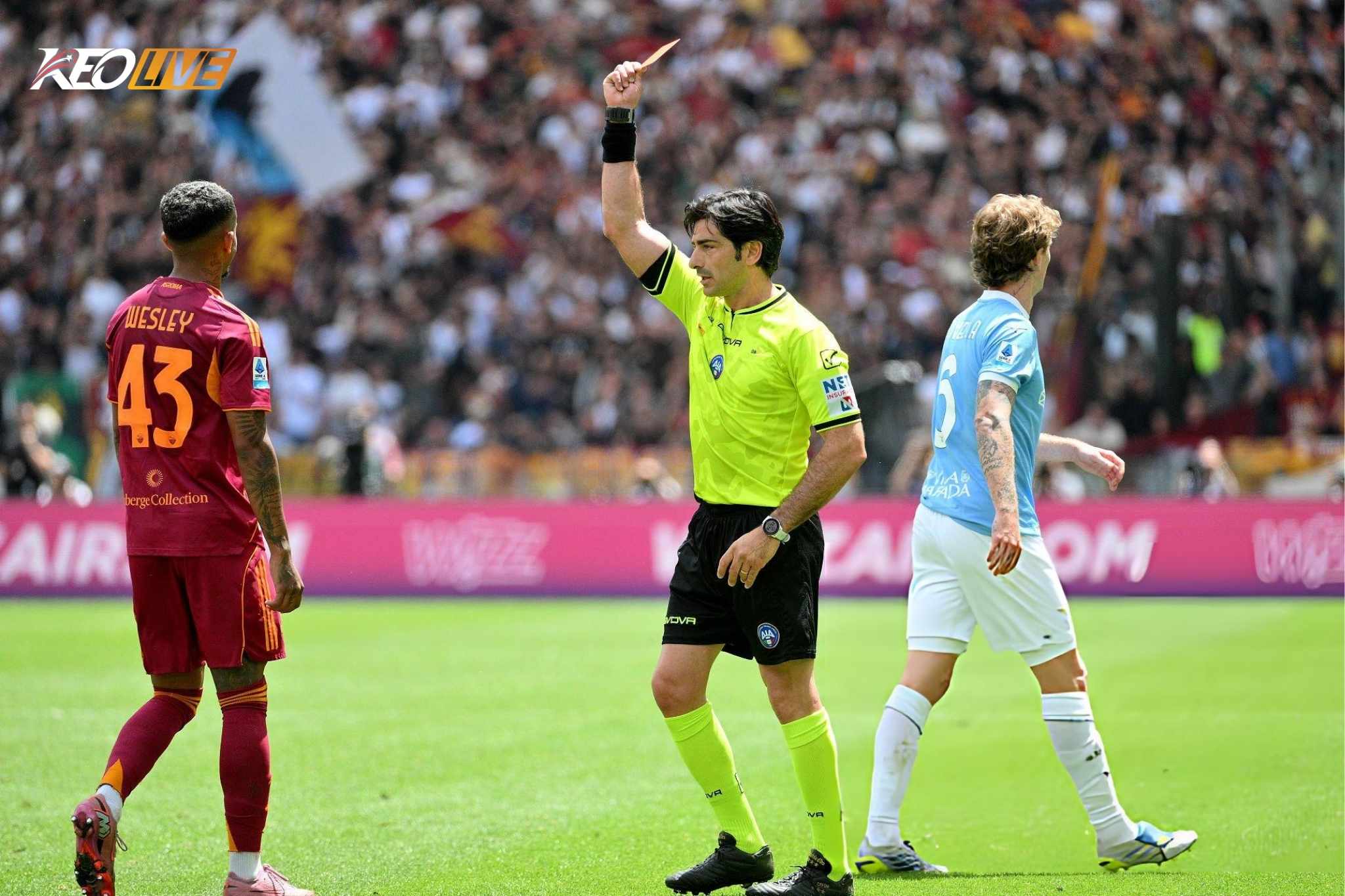 Trận derby thành Rome luôn không thiếu thẻ phạt | Keolive