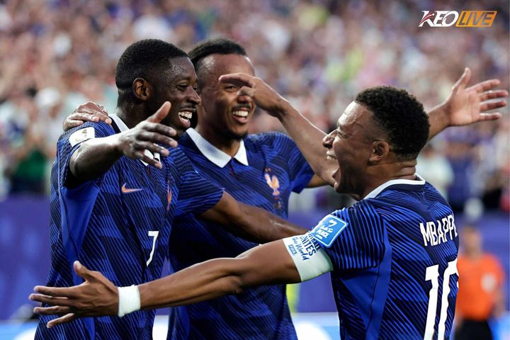 Mô tả hình ảnh cho bài viết Mbappe đánh dấu cột mốc 100 trận bằng cú đúp, Les Bleus dễ dàng vượt qua Iraq