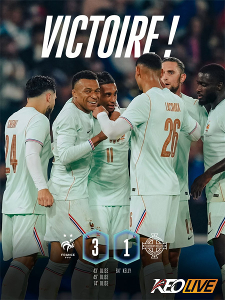 Pháp 3-1 Bắc Ireland | Keolive