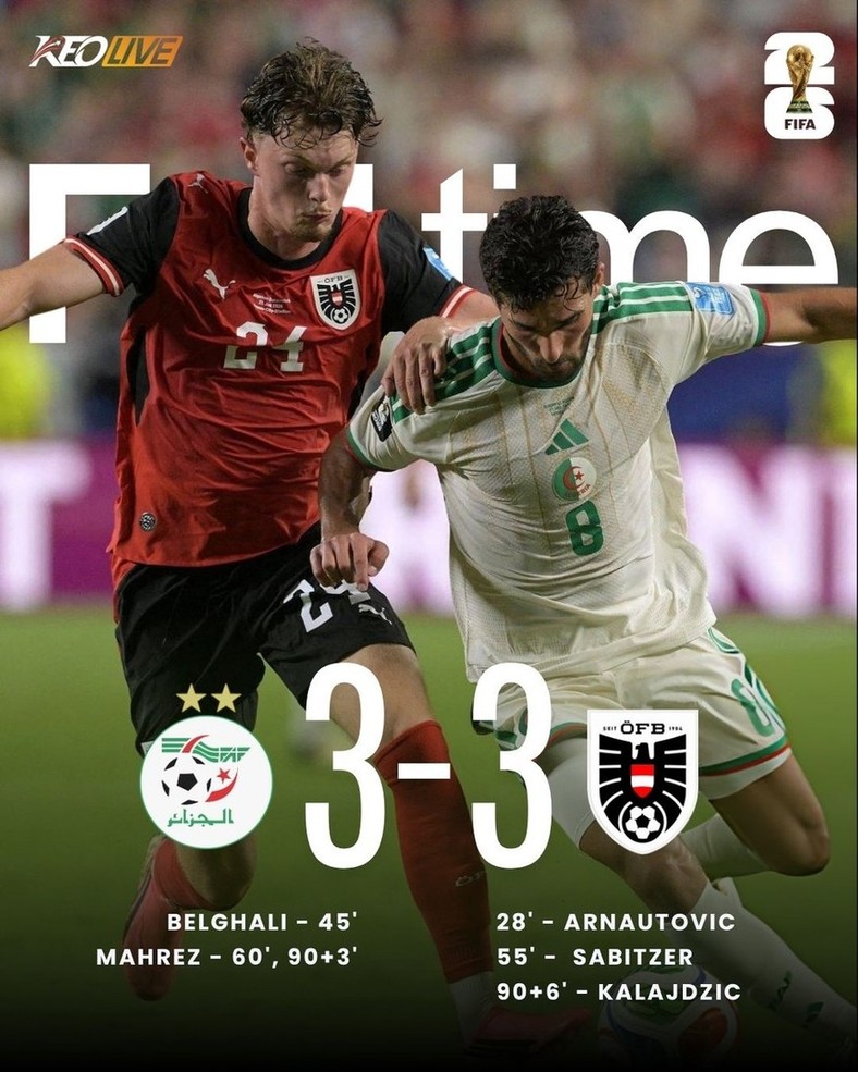 Algeria 3-3 Áo | Keolive