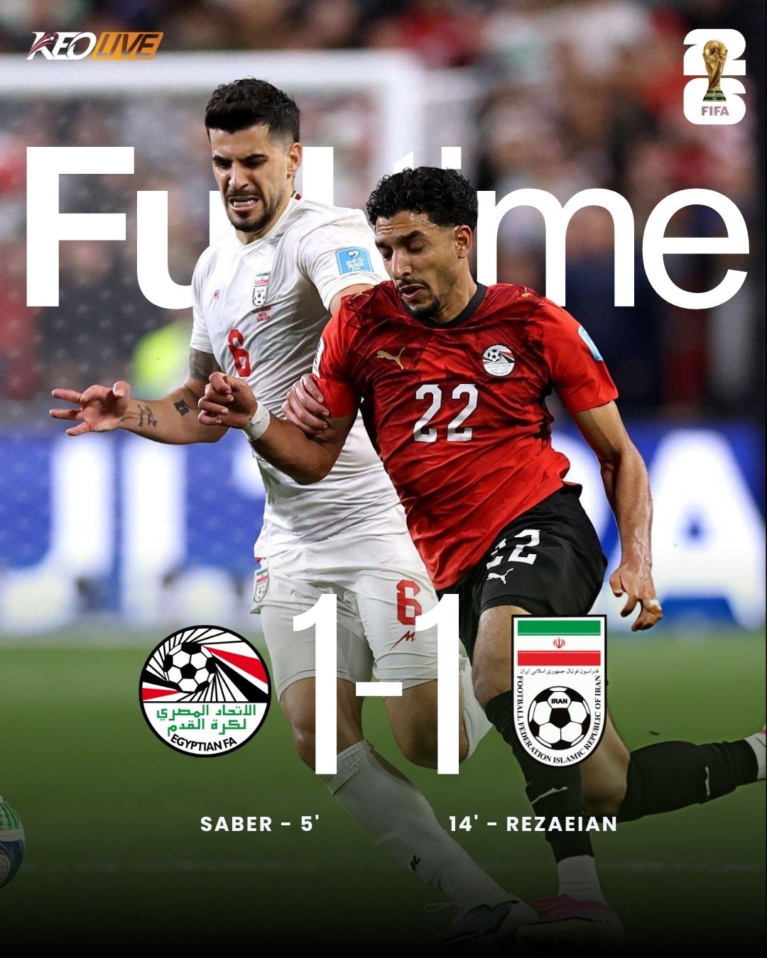 Ai Cập 1-1 Iran | Keolive