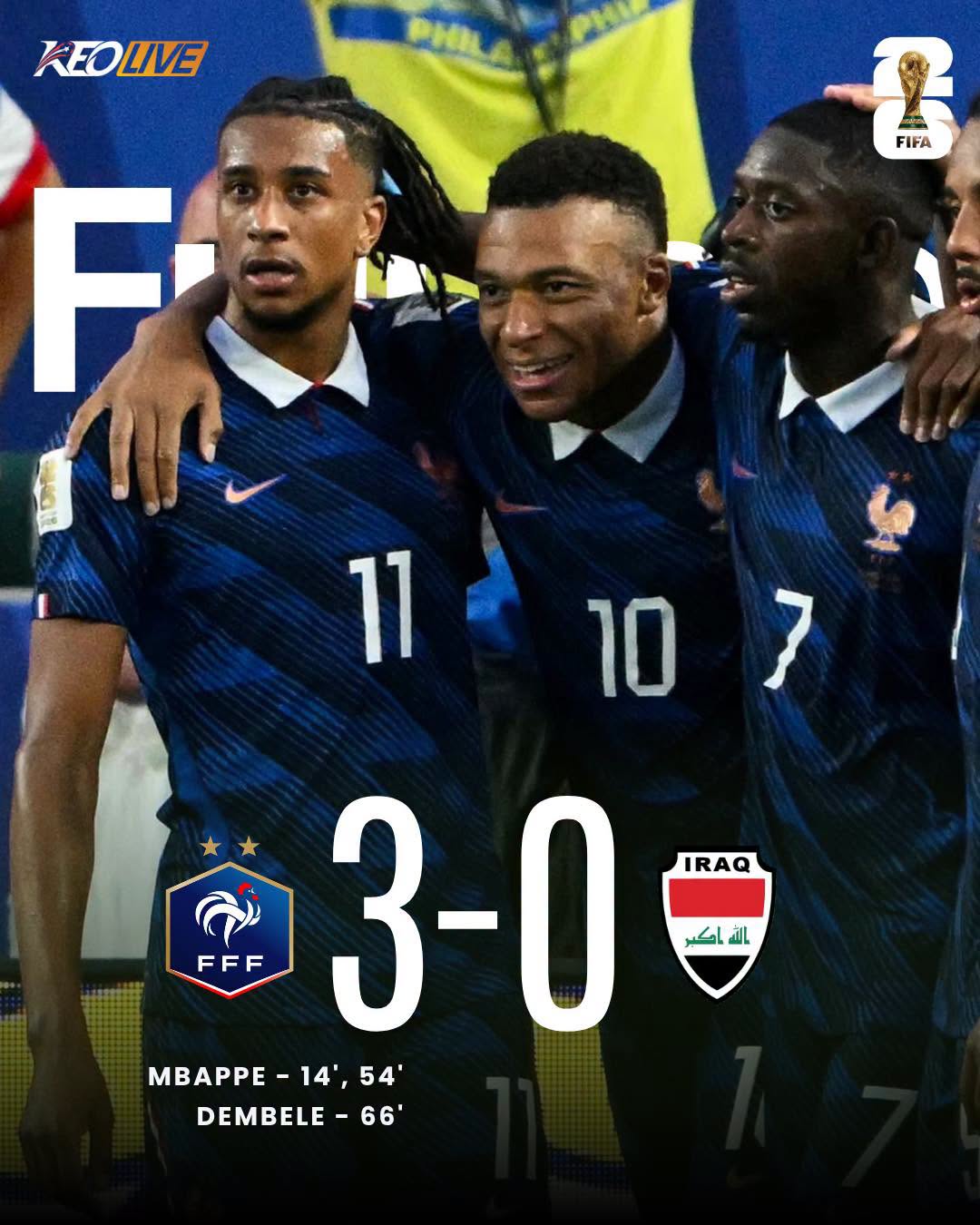Pháp 3-0 Iraq | Keolive