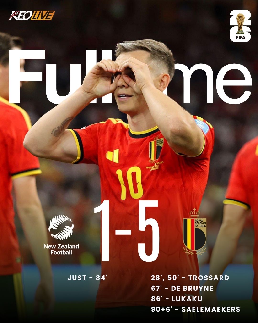 New Zealand 1-5 Bỉ | Keolive