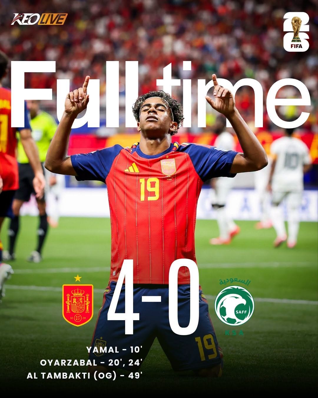 Tây Ban Nha 4-0 Ả rập Saudi | Keolive