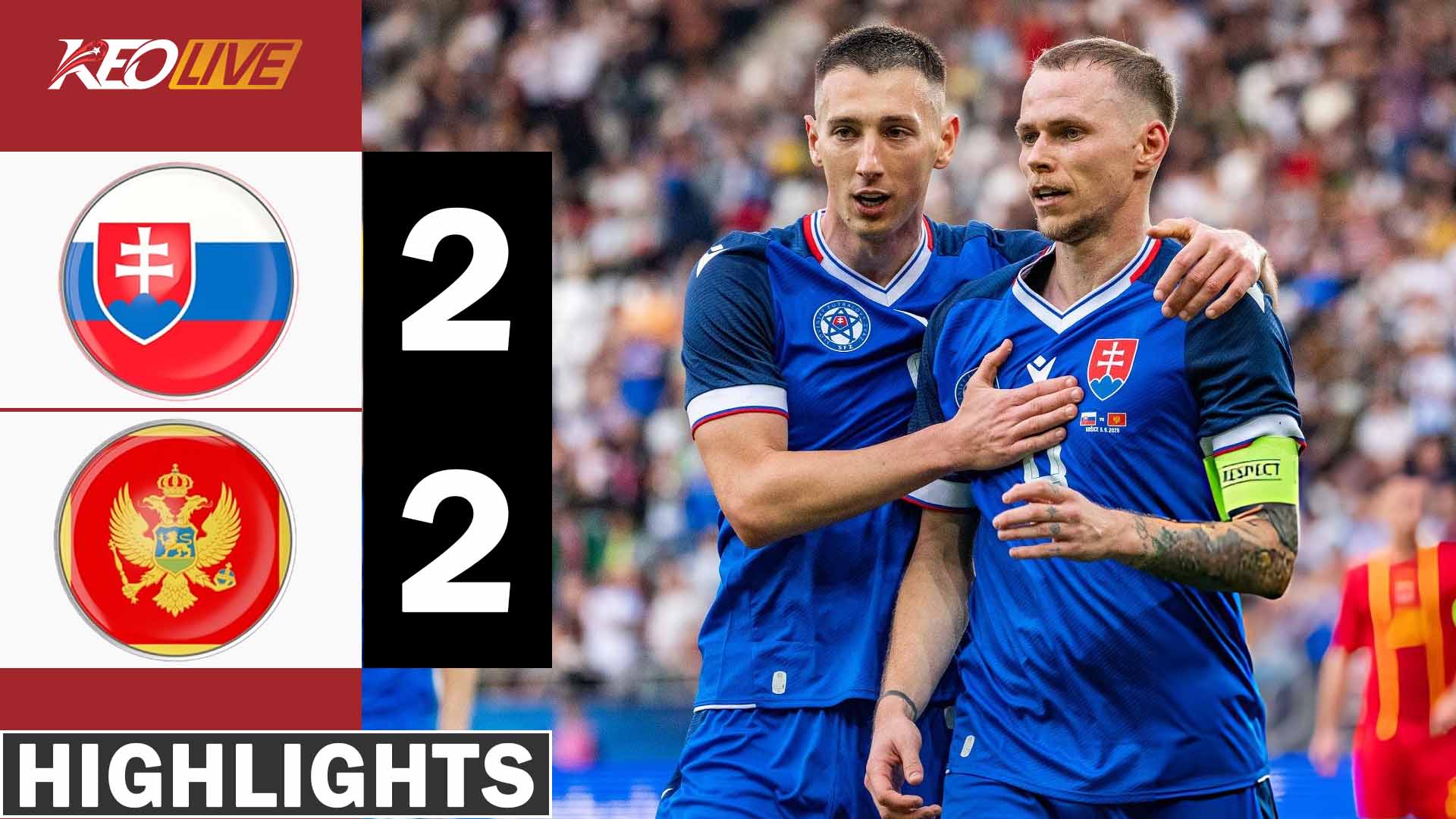 Highlights Slovakia 2-2 Montenegro