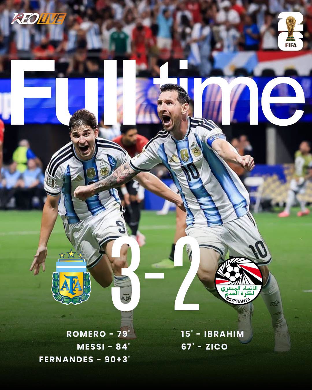 Argentina 3-2 Ai Cập | Keolive