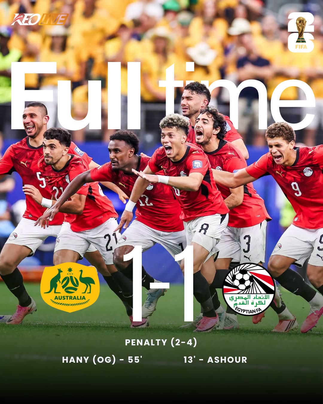 Úc 1-1 Ai Cập (Pen. 2-4) | Keolive