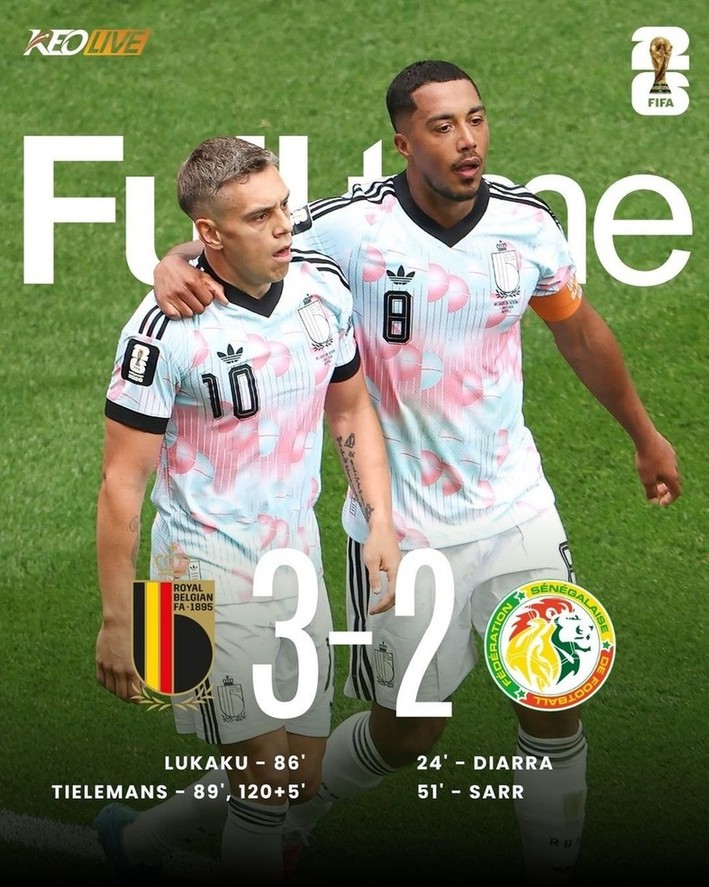 Bỉ 3-2 Senegal (AGG) | Keolive