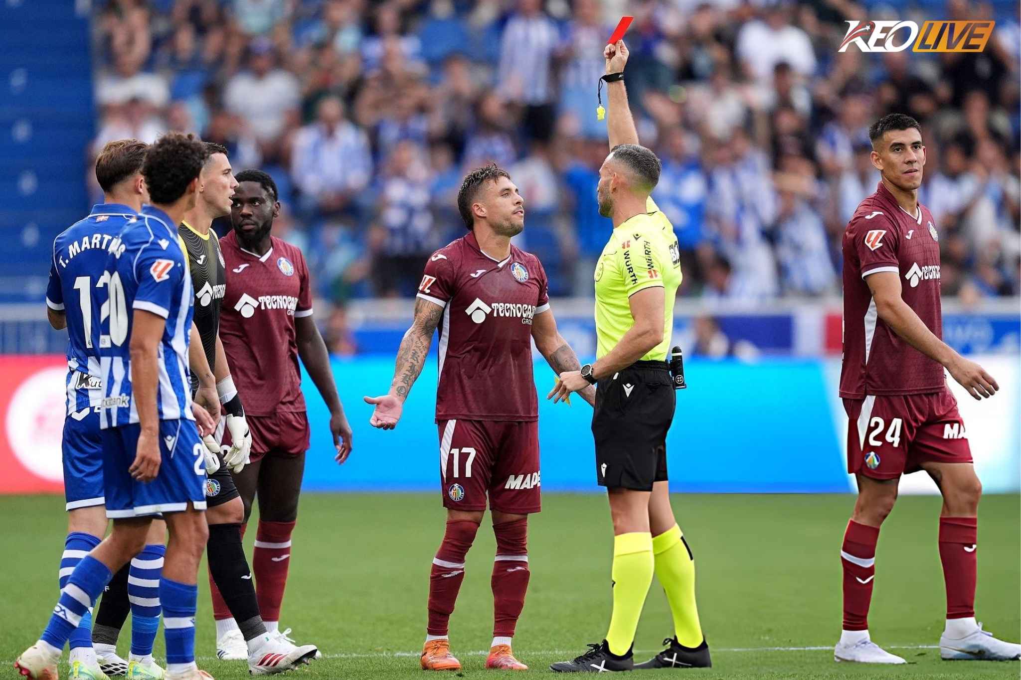 Tấm thẻ đỏ khiến Getafe gặp khó | Keolive