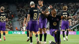 Hình ảnh cho bài Raphinha và Fermin cùng lập cú đúp trong chiến thắng 5 sao của Barcelona