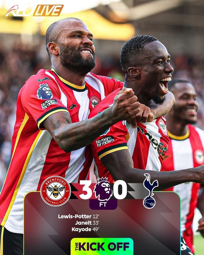 Brentford 3-0 Tottenham | Keolive