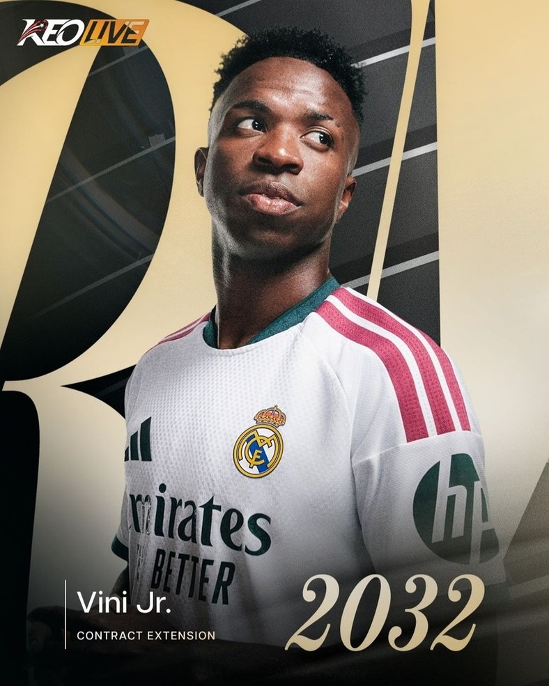 Vinicius gia hạn hợp đồng với Real đến 2032 | Keolive