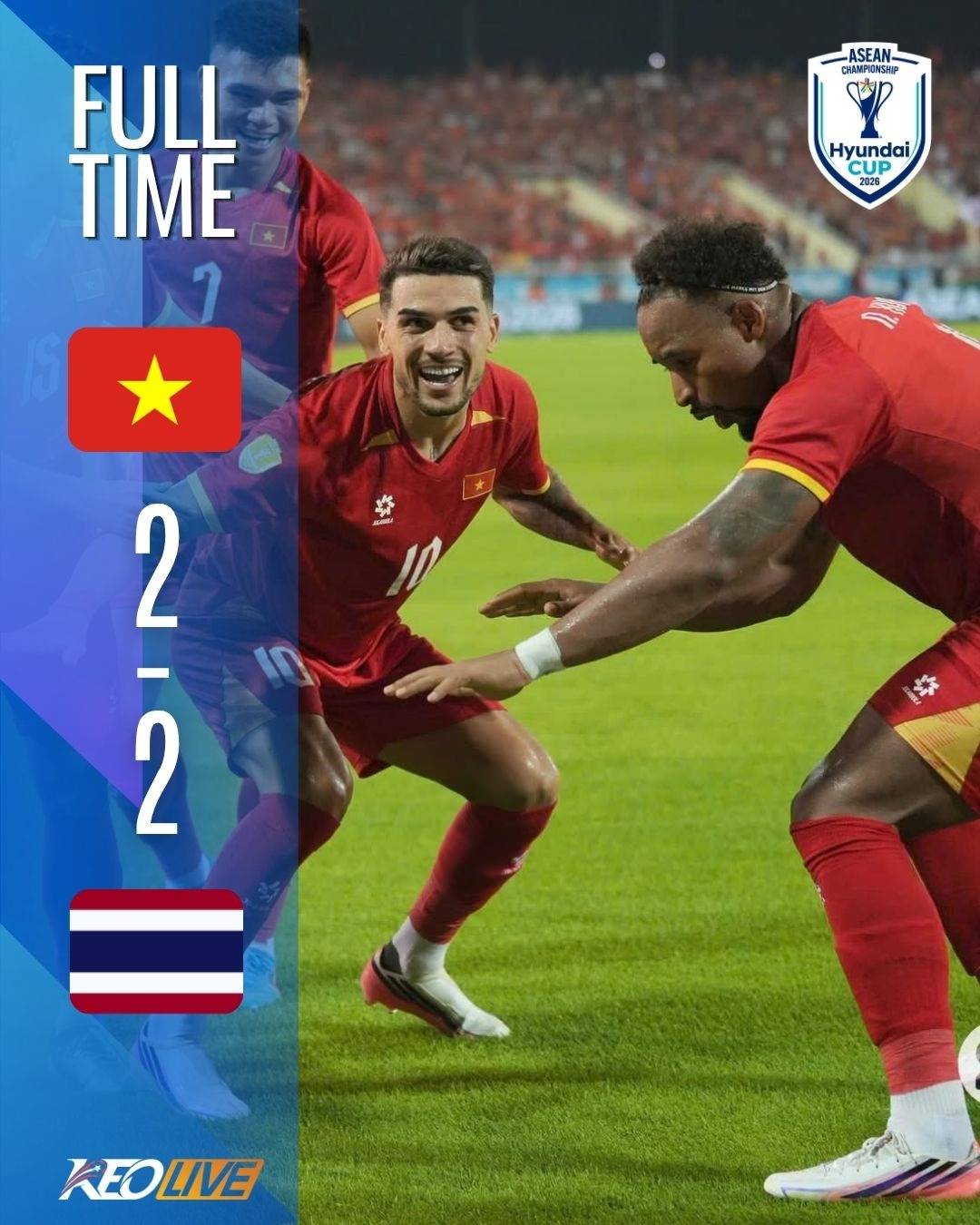 Việt Nam cầm hòa 2-2 Thái Lan tại trận chung kết lượt về | Keolive