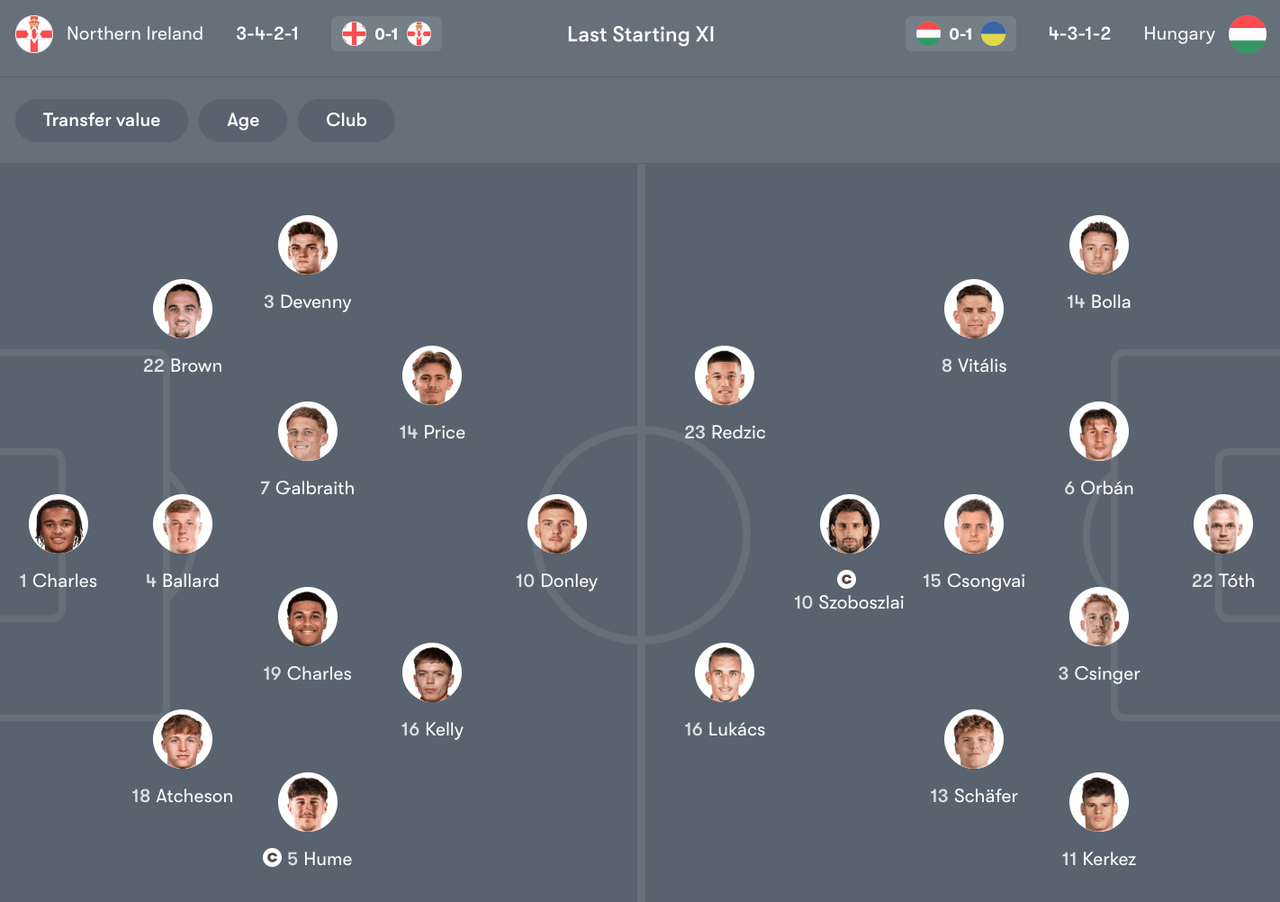 Đội hình dự kiến giữa Bắc Ireland vs Hungary | Keolive
