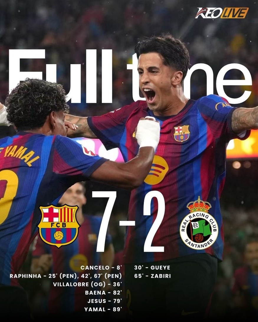 Barcelona 7-2 Racing Santander | Keolive