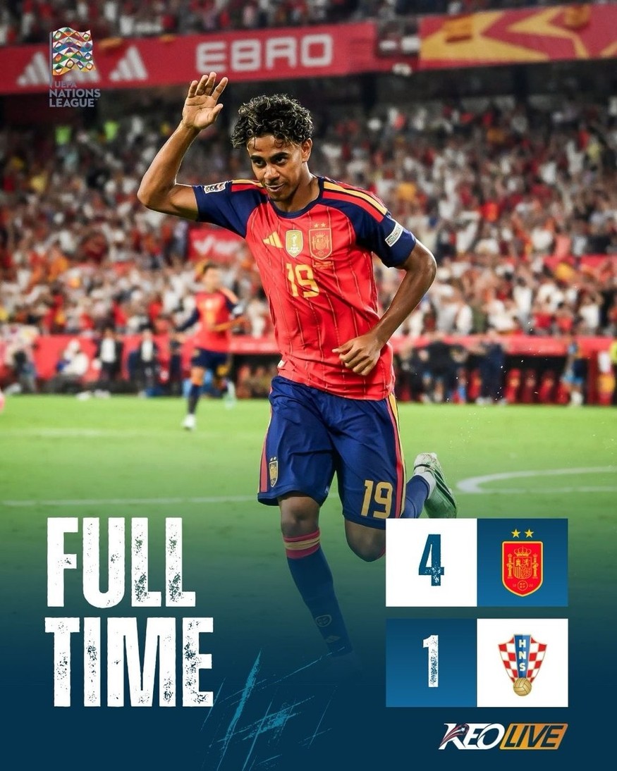 Tây Ban Nha 4-1 Croatia | Keolive