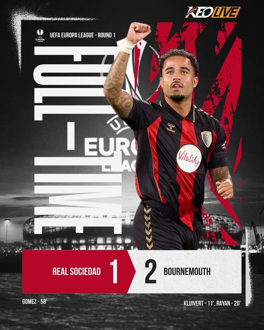 Real Sociedad 1-2 Bournemouth | Keolive