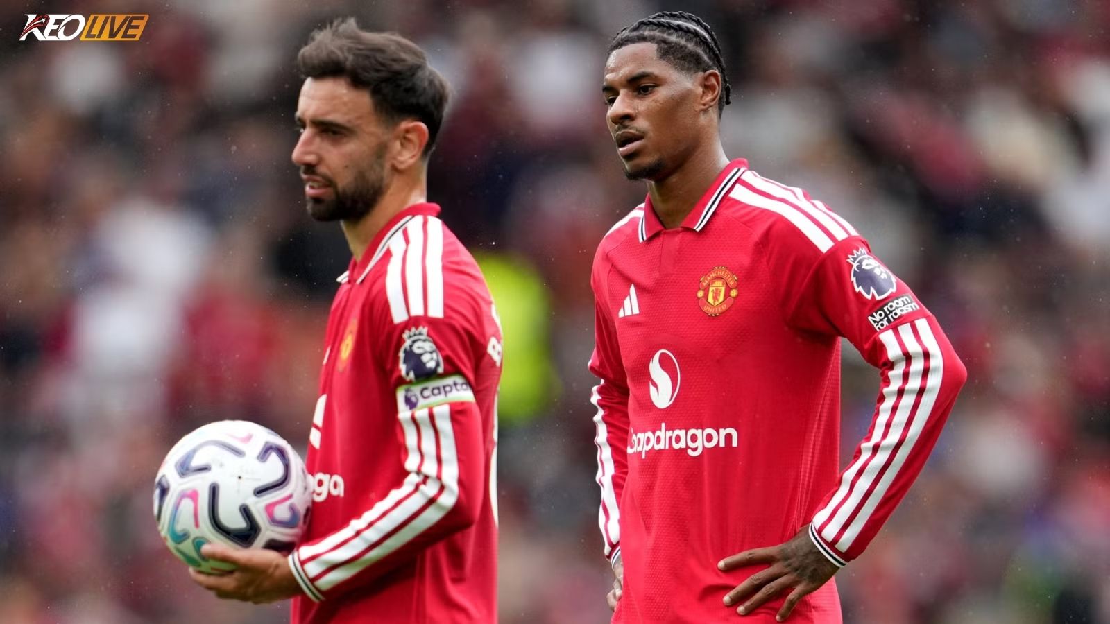 Bruno Fernandes và Marcus Rashford đứng trước nguy cơ mất suất đá chính trong đội hình MU dưới thời Antonio Conte. | Keolive