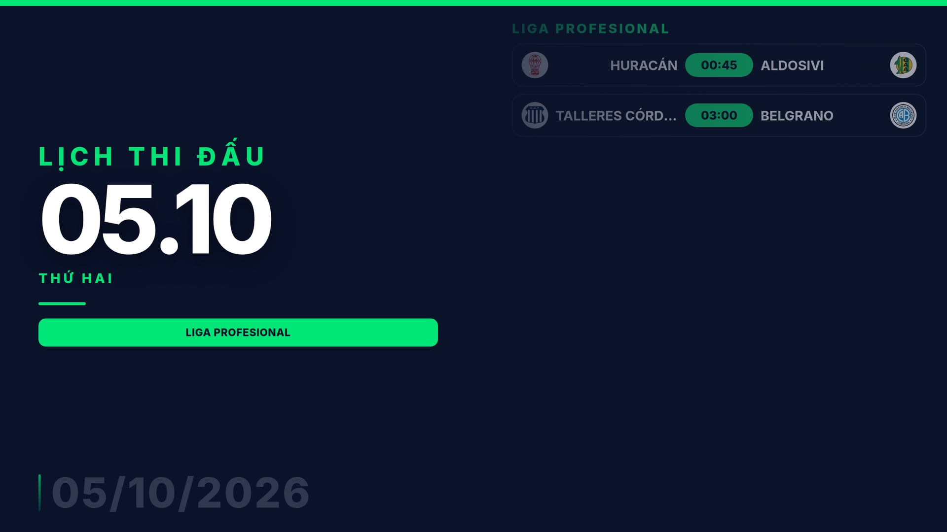 Hình ảnh cho bài Lịch thi đấu bóng đá ngày 05/10: Ngôi đầu Argentina