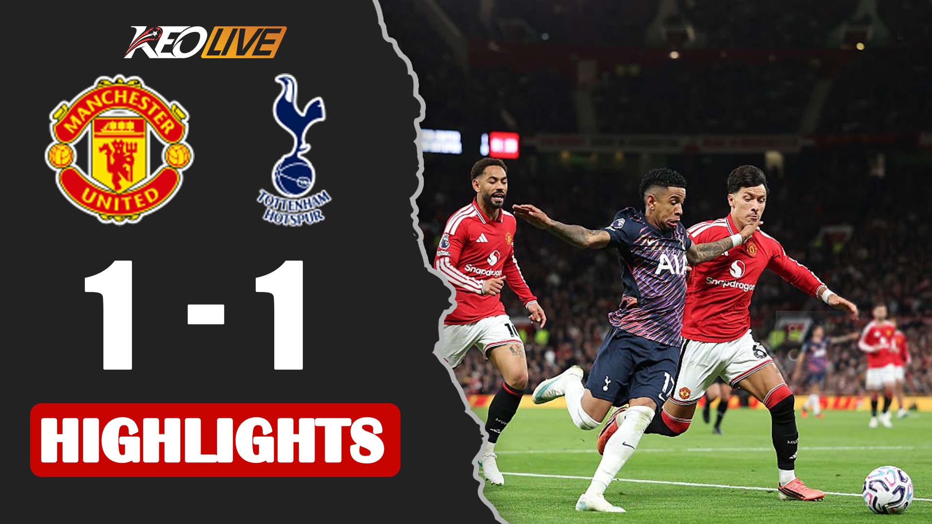 HIGHLIGHTS: MANCHESTER UNITED - TOTTENHAM | ĐÁNH MẤT LỢI THẾ, CẦM VÀNG LẠI ĐỂ VÀNG RƠI