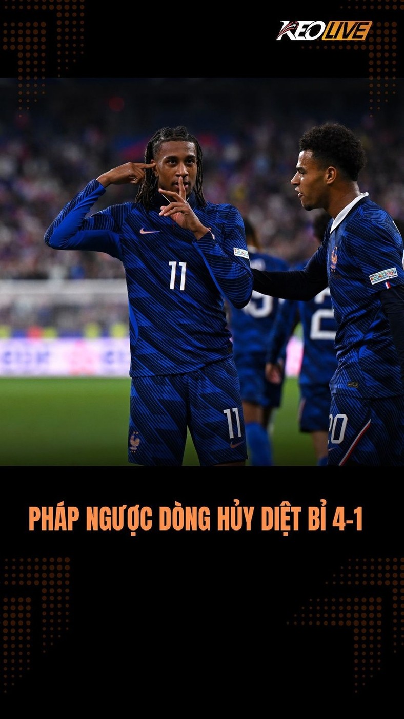 Pháp ngược dòng hạ Bỉ trong 13 phút