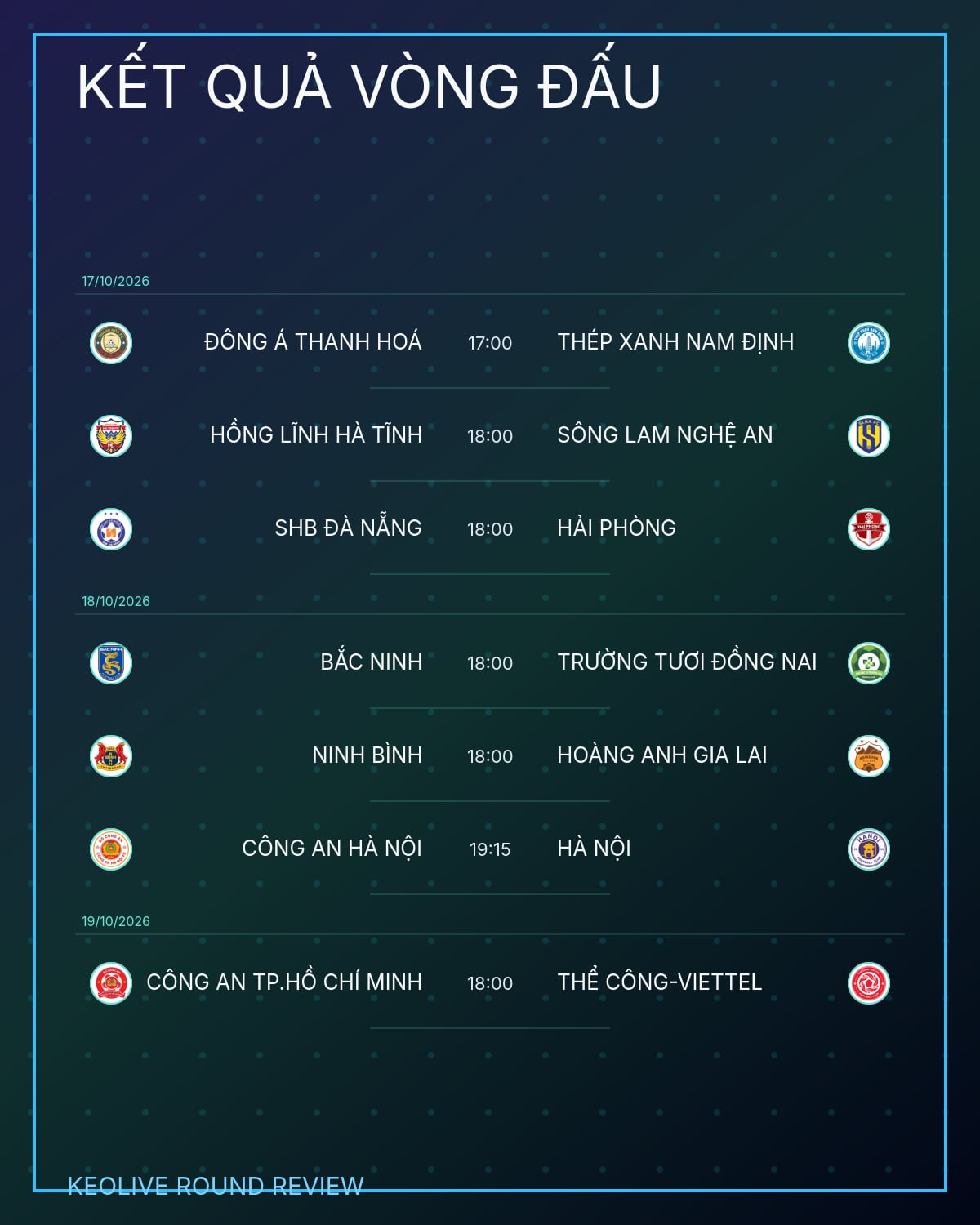 Hình ảnh cho bài Lịch thi đấu V-League 1 vòng 4 mùa 2026-2027 mới nhất