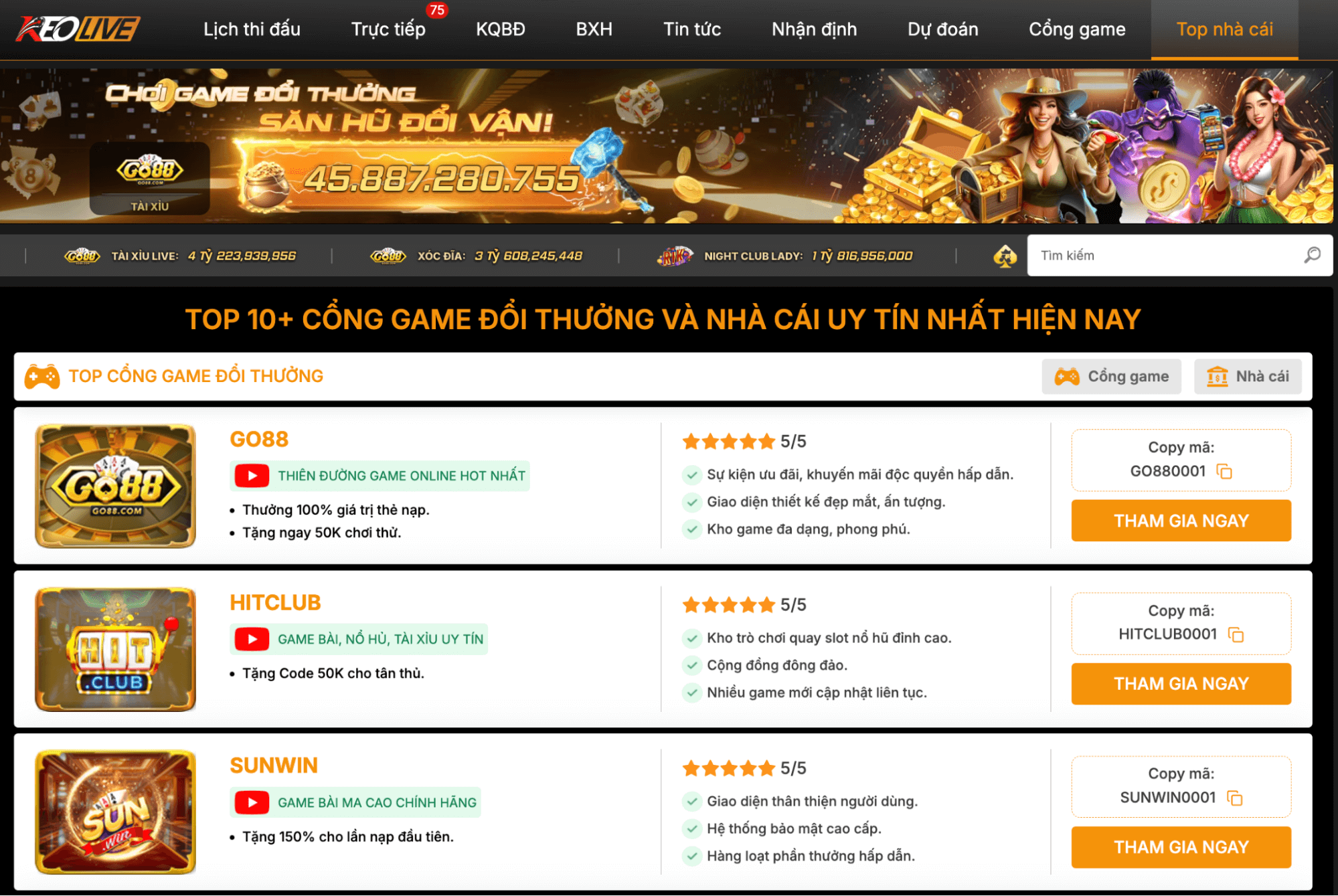 Các cổng game nào tại Keolive uy tín nhất?