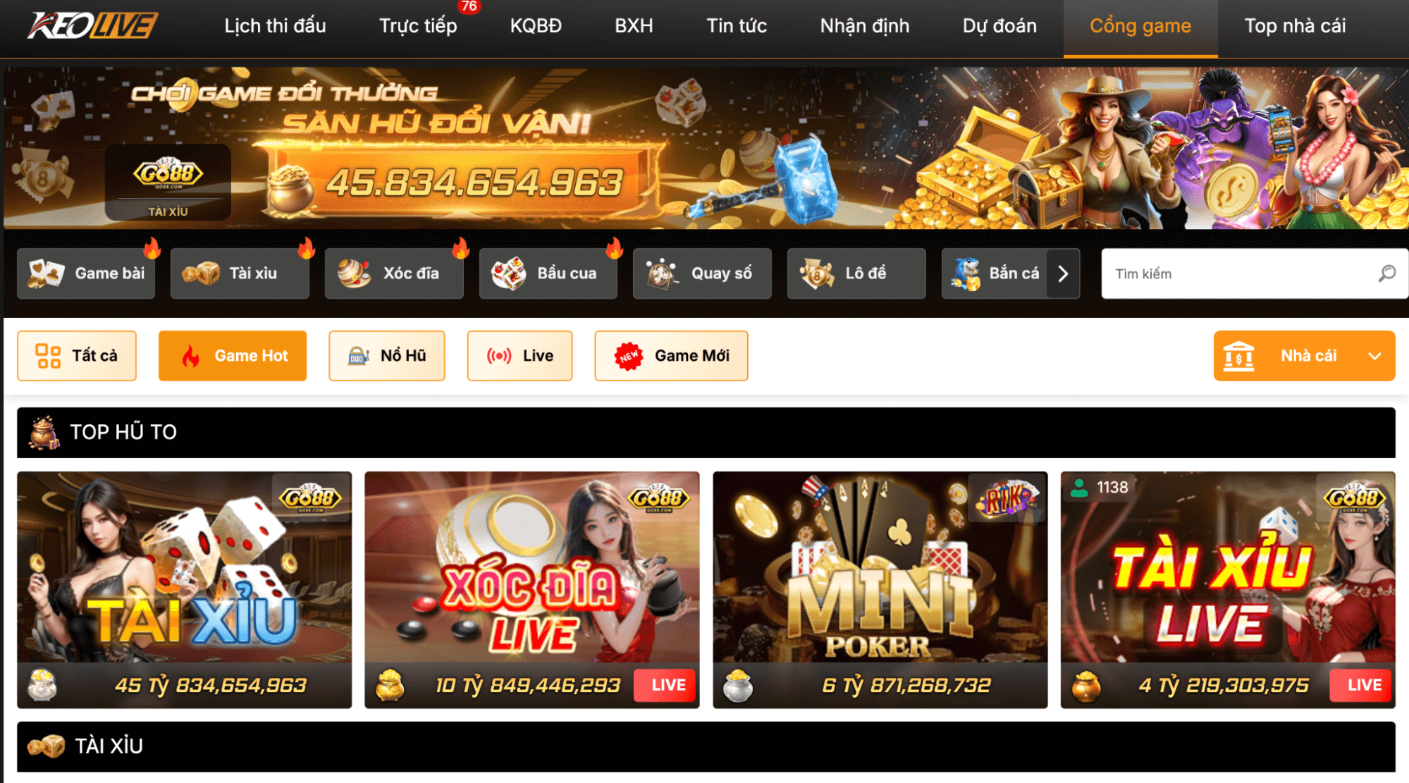 Chuyên mục cổng game của Keolive bao gồm các thể loại game nào?